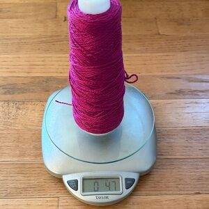 Magenta pearlized cotton yarn 4.7 ounces